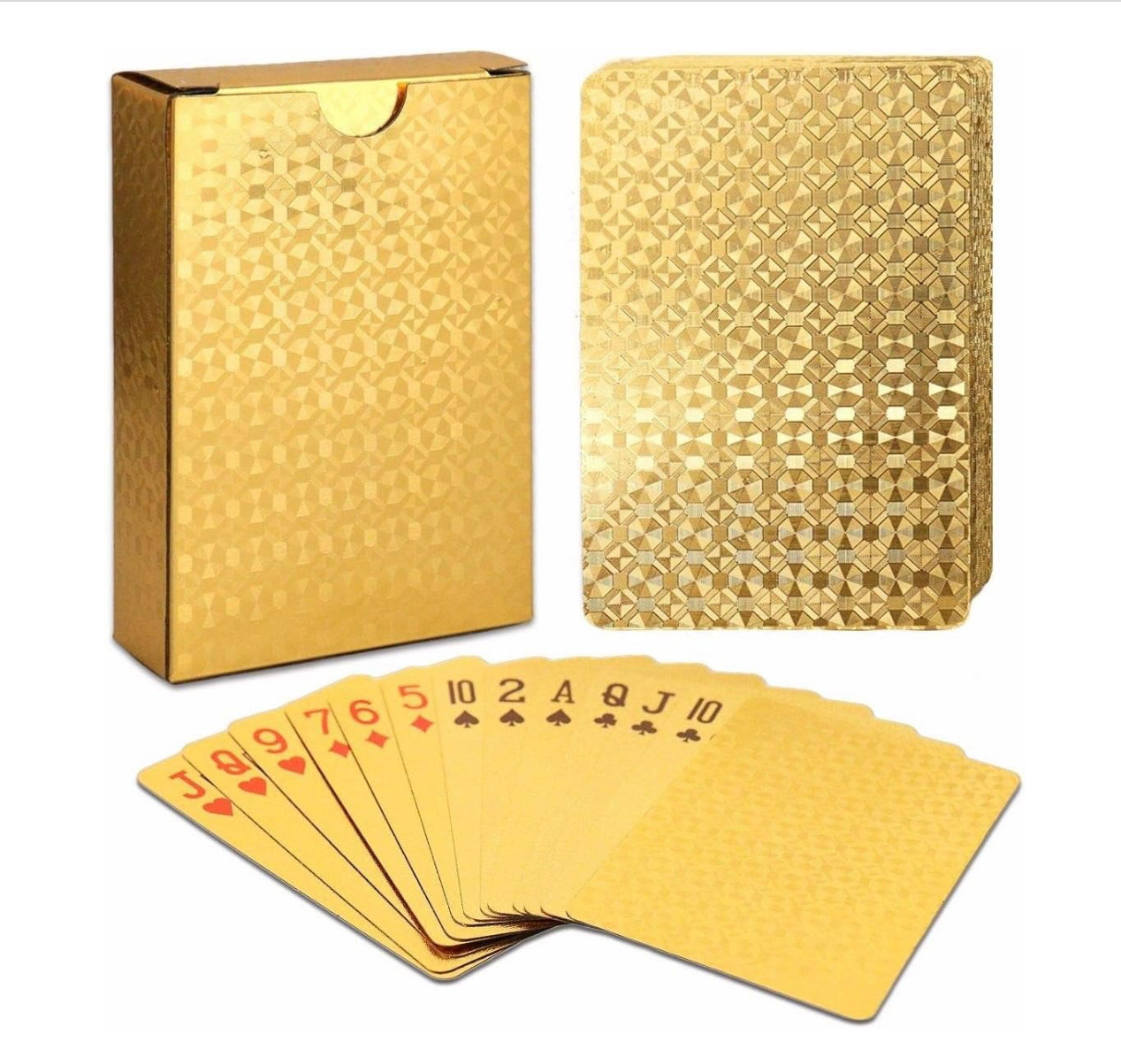 2 Decks - Gold DiamondPlaying Cards With Matching Box. Amazing Gift