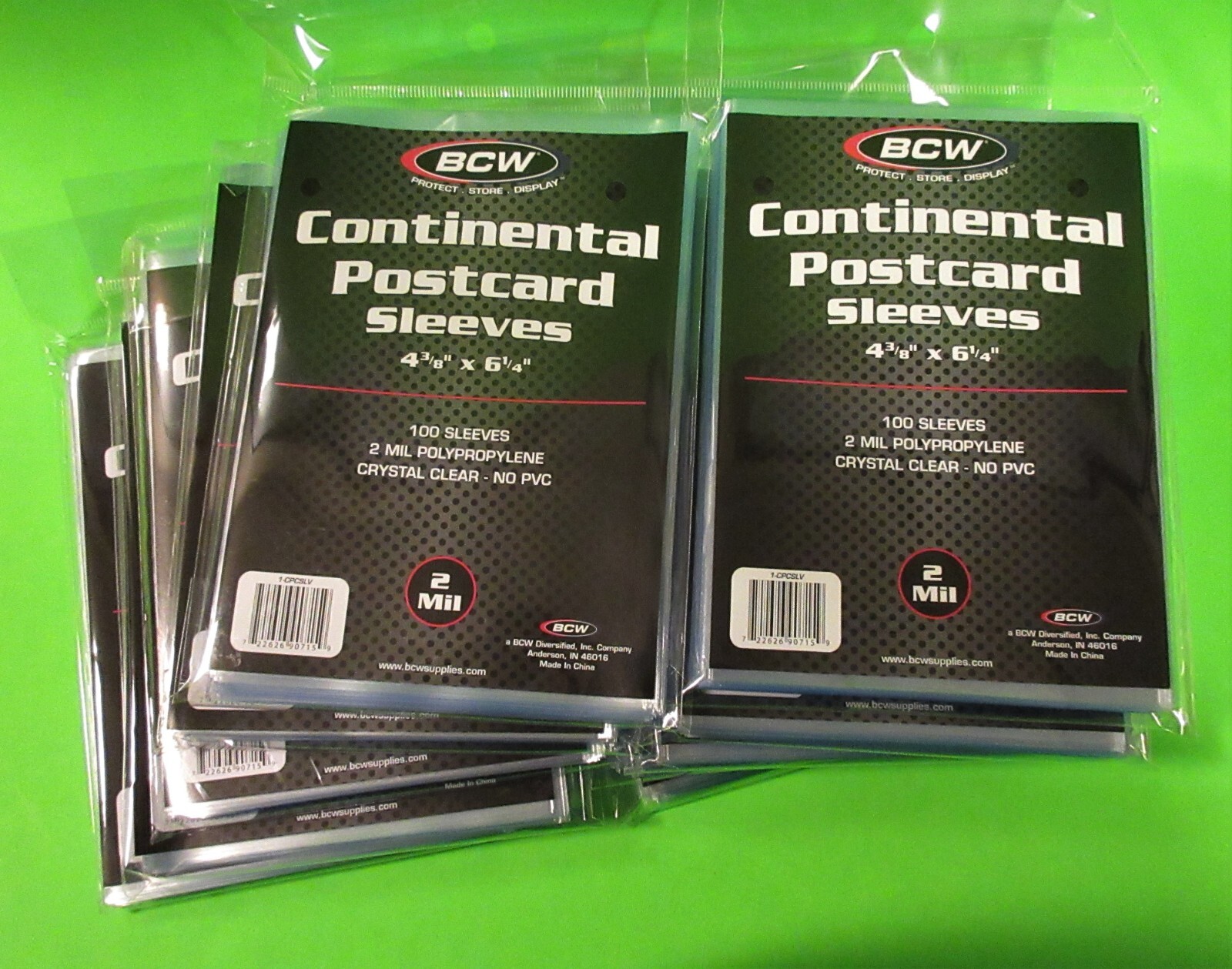 1000 BCW CONTINENTAL POSTCARD SLEEVES, 2 MIL CRYSTAL CLEAR, 4-3/8 X 6-1/4