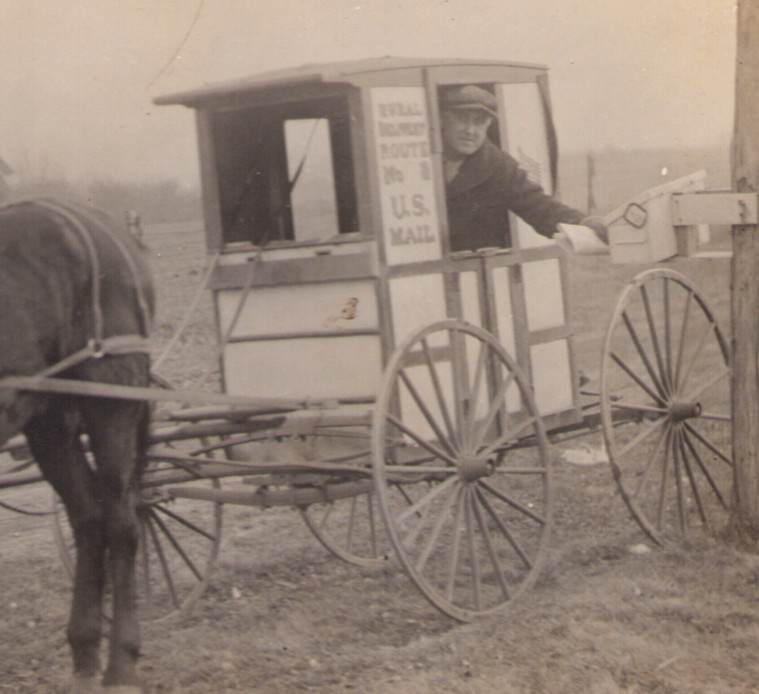 Postcard RPPC Rural Delivery Horse Drawn U.S. Mail Wagon c. 1910 RARE Postman Postcard RPPC Rural Delivery Horse Drawn U.S. Mail Wagon c. 1910 RARE Postman