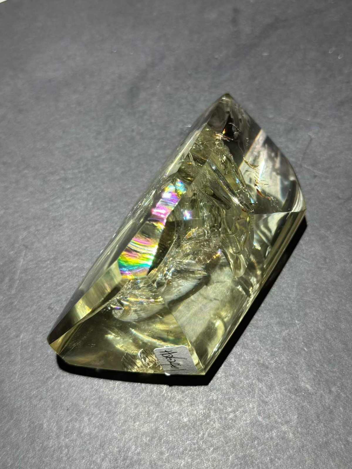246g Natural Rainbow Citrine Quartz Freeform Energy Crystal Reiki Decor