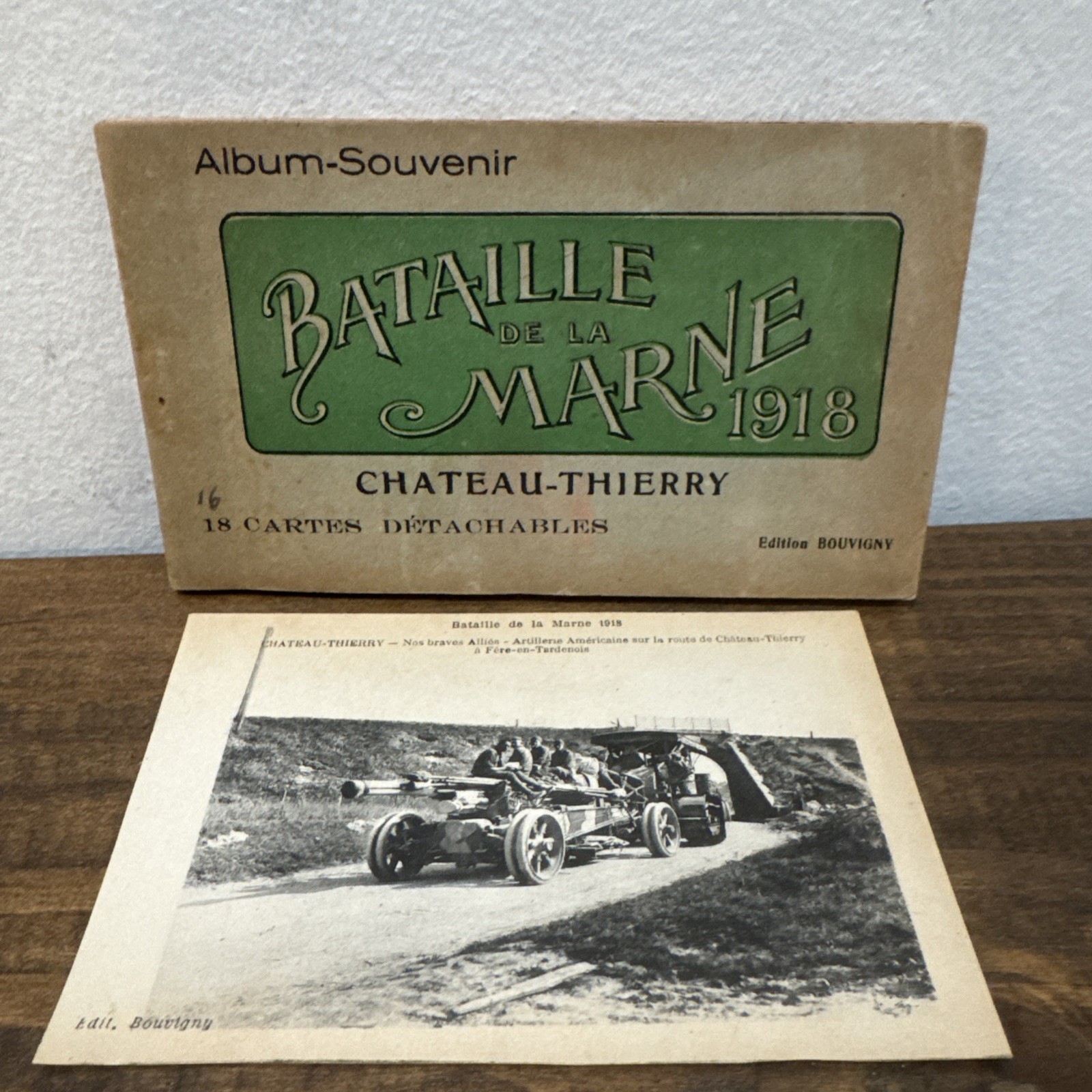 WWI 1918 Battle of Marne Chateau-Thierry French Souvenir Postcards Album 17/18