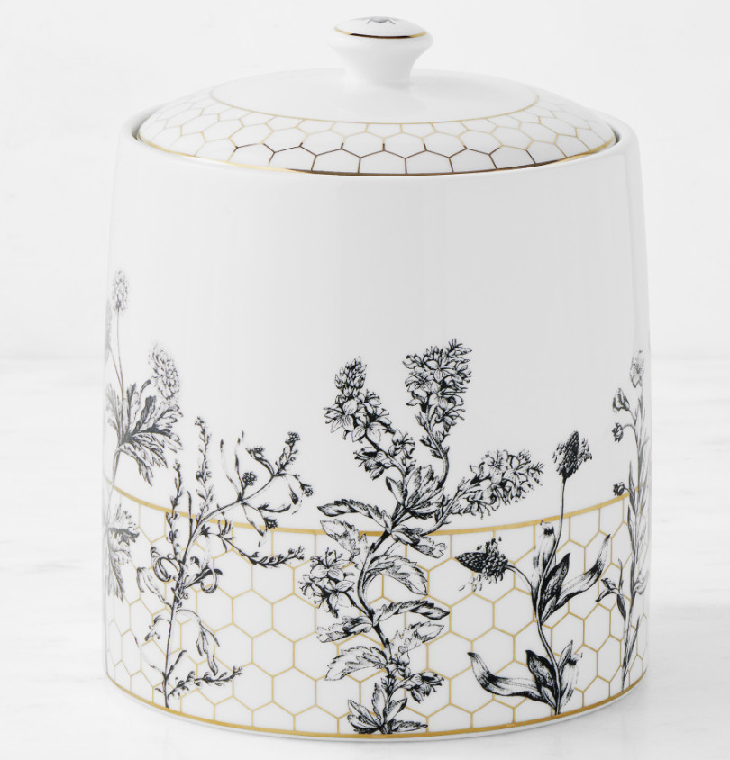 Honeycomb Porcelain Canister, Medium