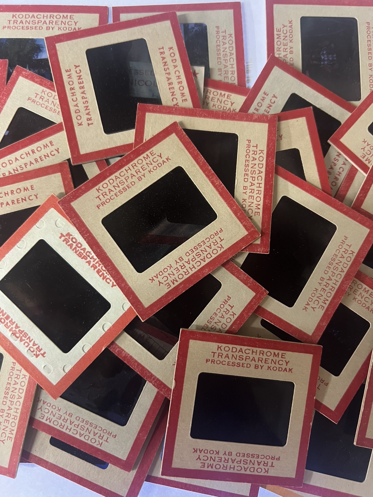 50 Vintage Red Border Photo Slides Lot - 35mm Kodachrome - 1950s Mixed Amateur