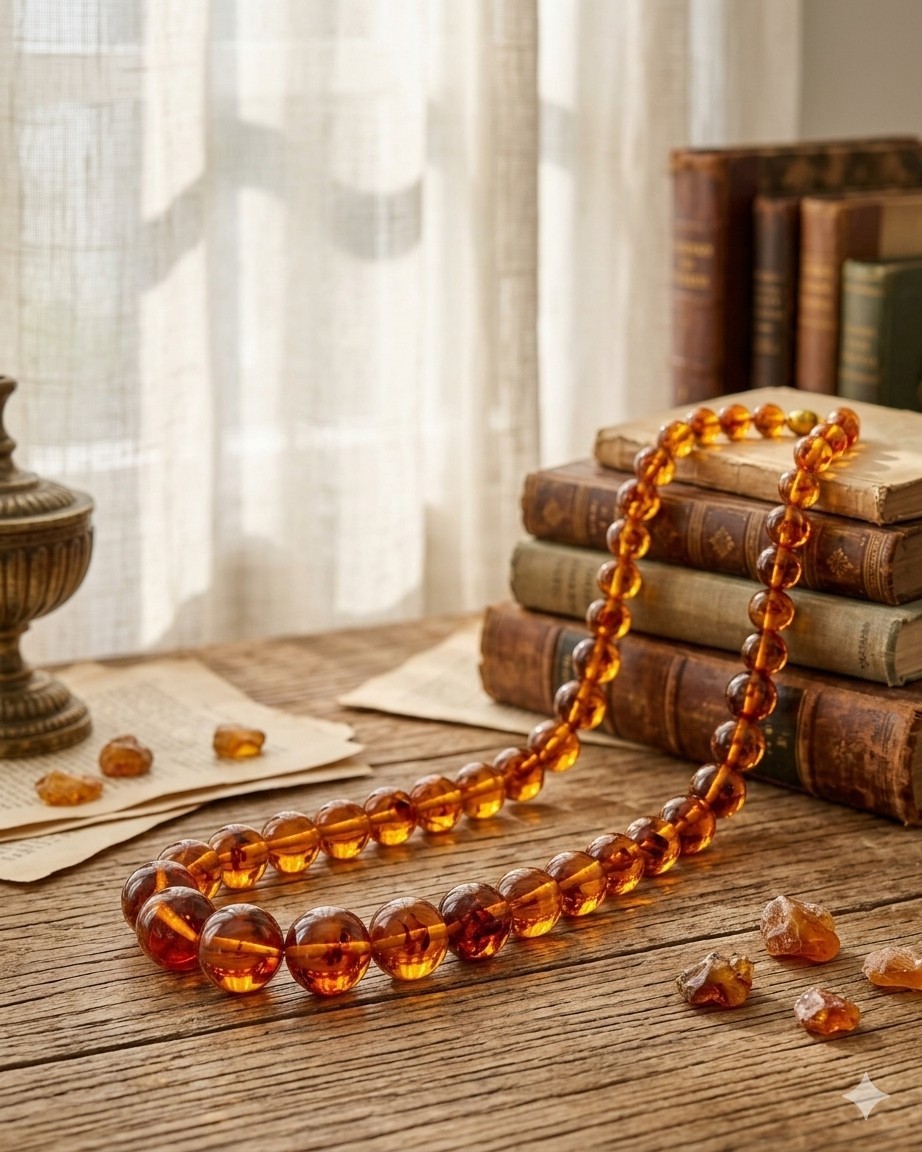 Vintage 1996 Cognac Baltic Amber Graduated Necklace 27\