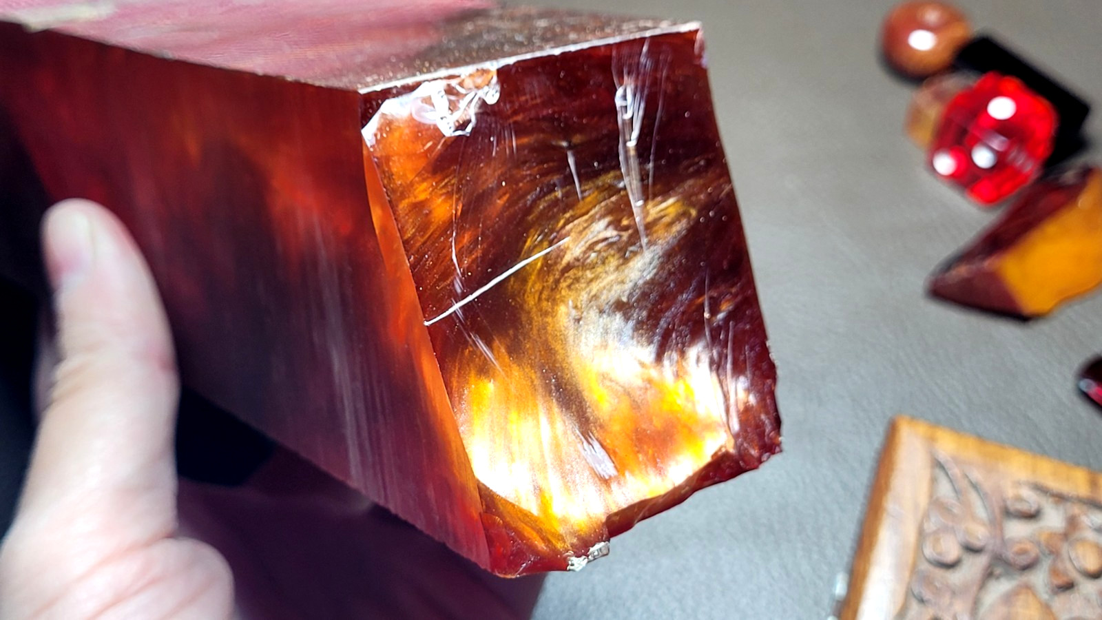 Original Amber Bakelite block for Making Prayer Beads, Rosary, Tasbih, Misbaha
