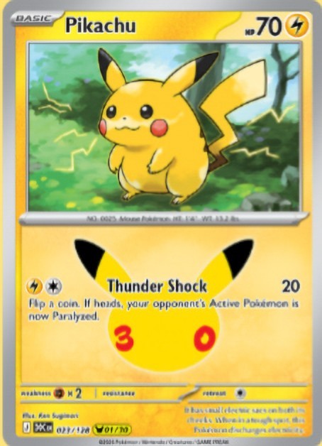 Pokémon 30th Anniversary Pikachu subset - holo Pikachu Singles -Choose Your Card