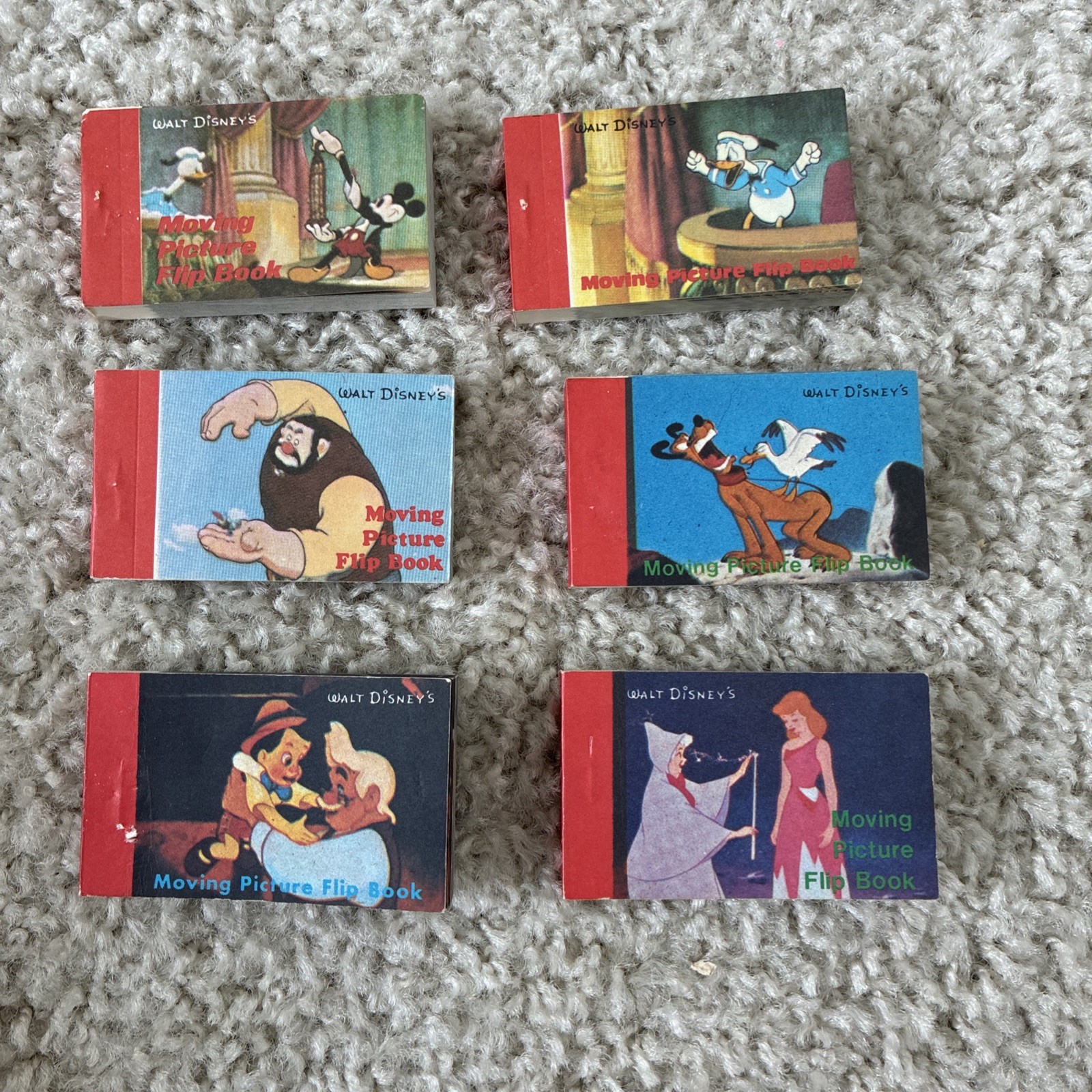 Vintage 1986 Walt Disney Moving Picture Flip Books Lot Of 6 Mickey Donald Pluto 
