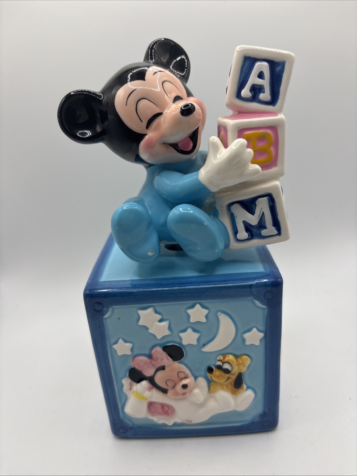 Vintage Walt Disney Productions Mickey Mouse Baby Mickey Rotating Music Box
