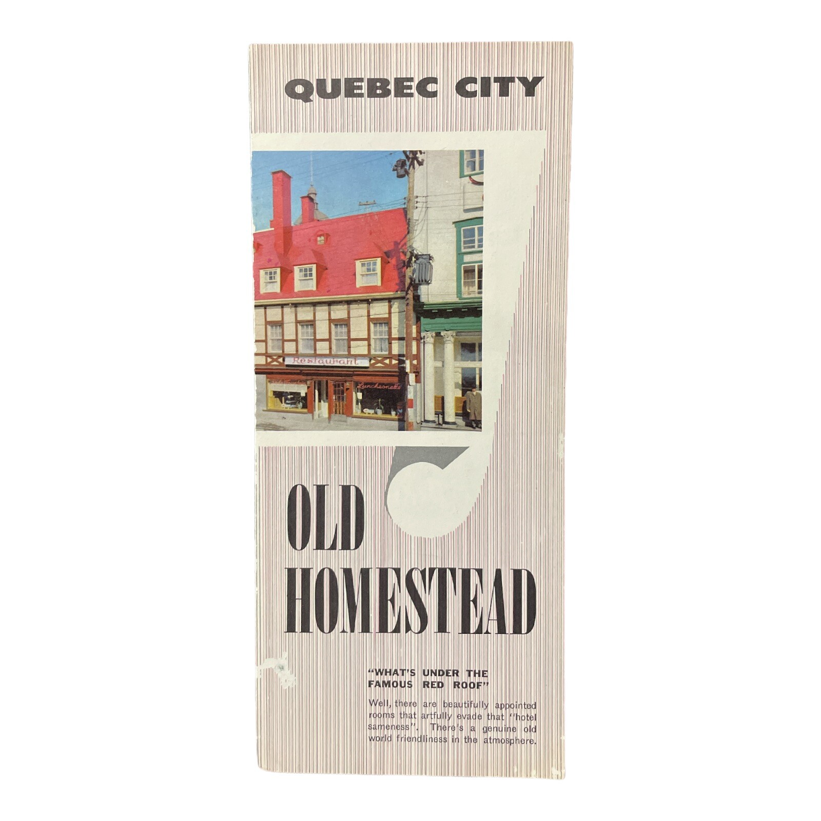 Vintage Quebec City Old Homestead Hotel Restaurant Canada Travel Brochure