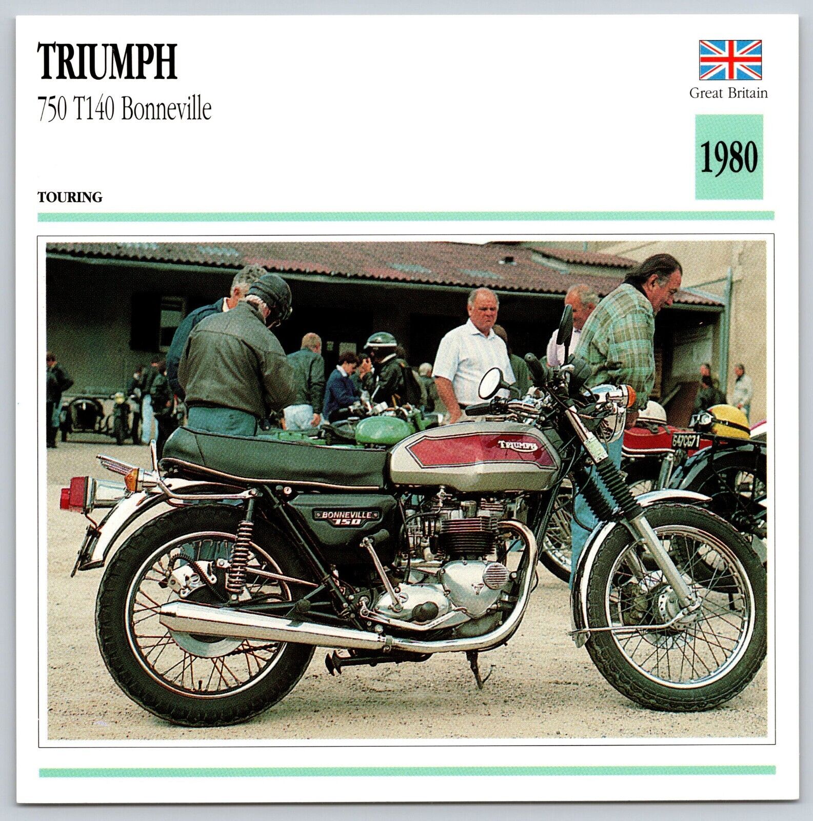 Triumph 750 T140 Bonneville  1980 G Britain Edito Service Atlas Motorcycle Card