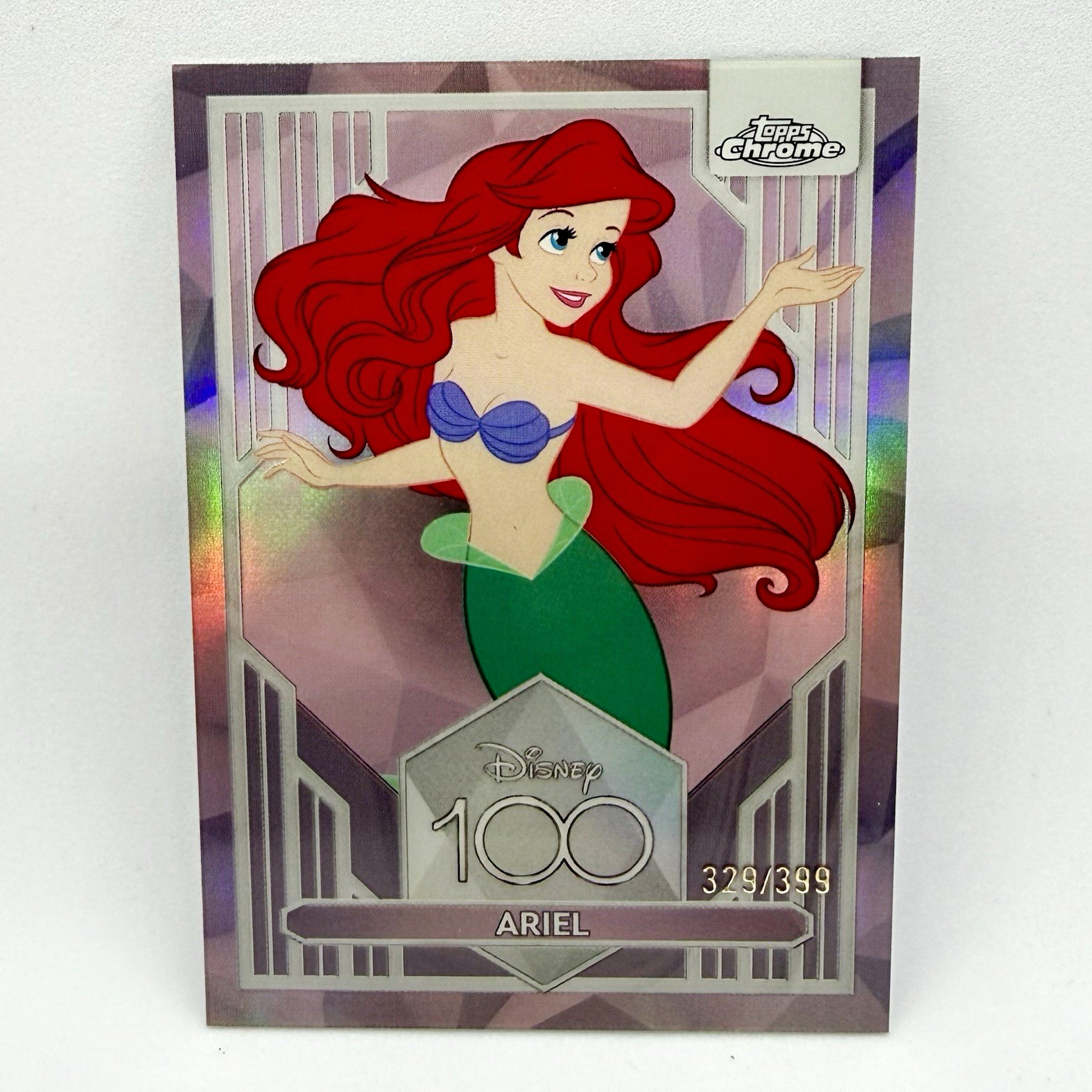 2023 Topps Chrome Disney 100 Ariel The Little Mermaid #19 Pink Refractor /399