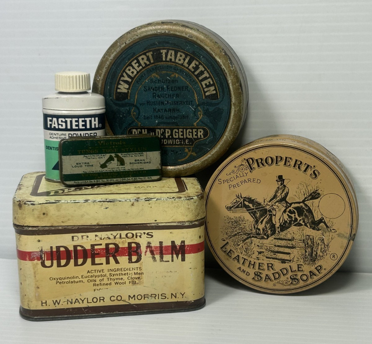 Unique 5 pc Vintage &  Antique Collection of Interesting Tins