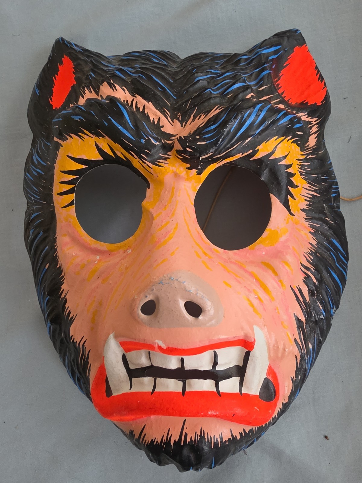 Vintage 60\'s/70\'s  WOLFMAN Mask Ben Cooper Halloween Universal Monster NICE