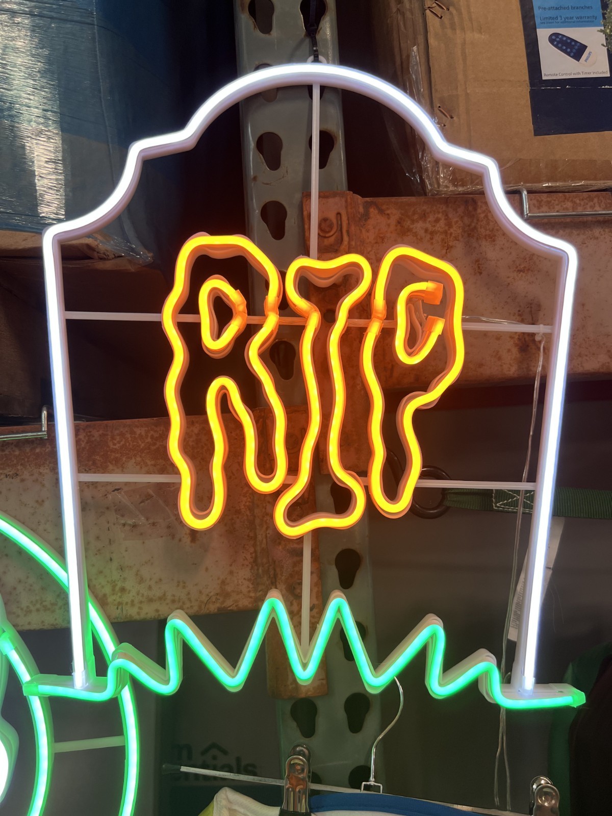 Hyde and Eek Tombstone Neon Animated Halloween Sign