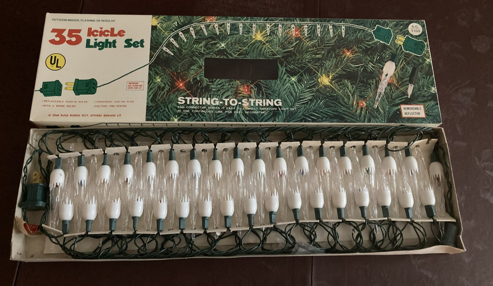 VTG NEW Christmas Lights 35 ICICLE Light Set String-To-String Multicolor WORKING