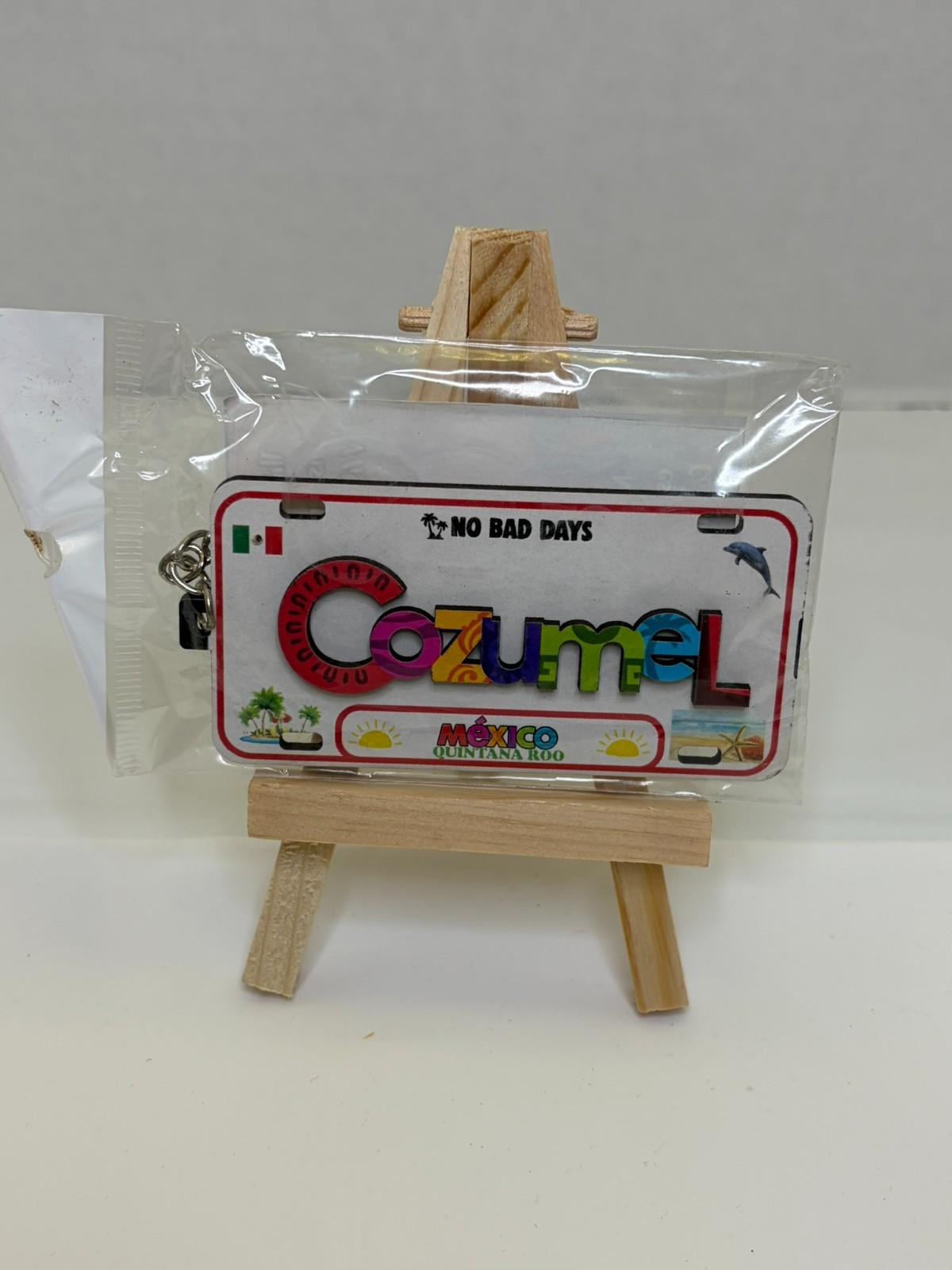 Cozumel Mexico License Plate Style Souvenir Keychain No Bad Days New Bagged
