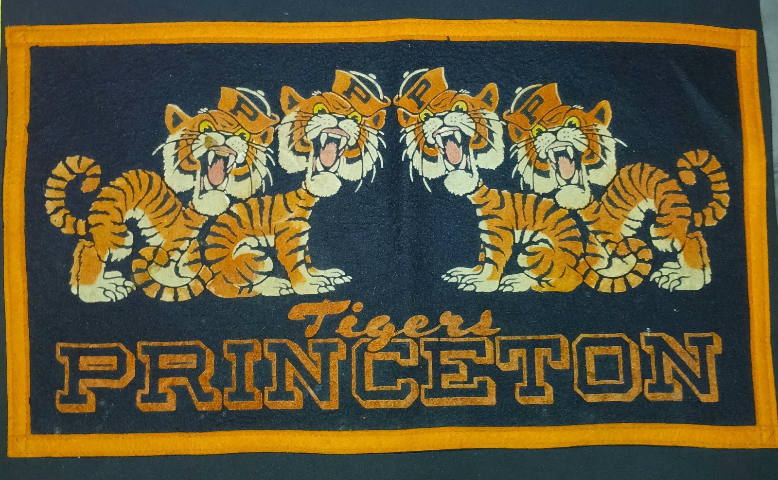 Vintage 1950's Chicago Pennant Company Princeton Tigers Felt Banner