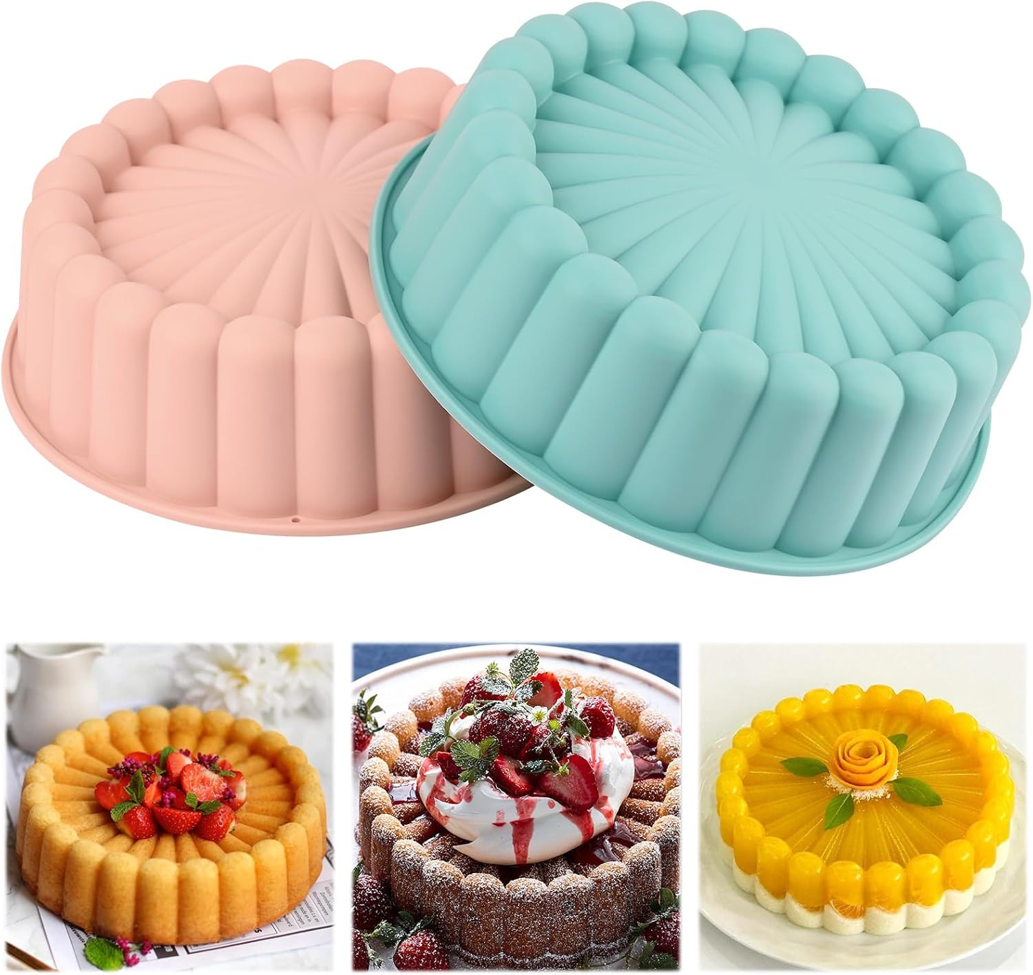 2 Pcs Charlotte Cake Pan, 8 Inch round Cake Pan