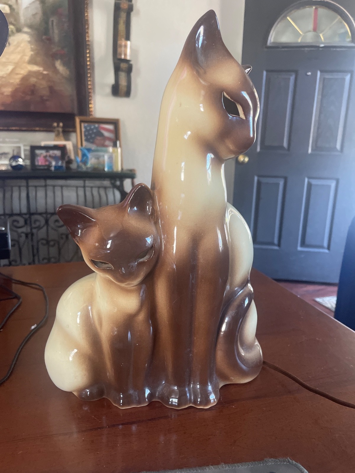 Vintage 1950\'s  HOWARD KRON CERAMIC  SIAMESE CATS  TV LAMP