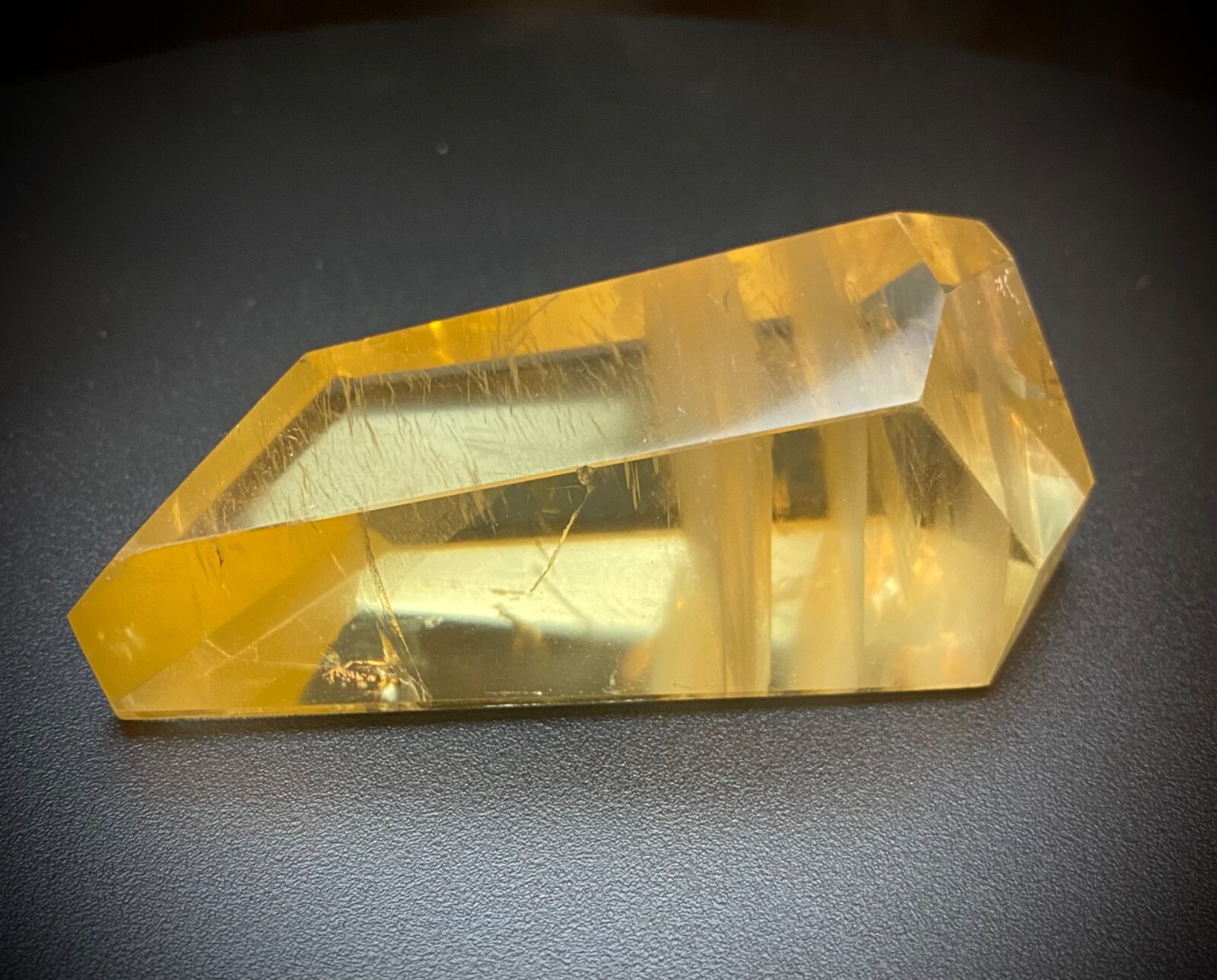 Citrine Faceted Freeform 6.1 ounces 3.75 inches long