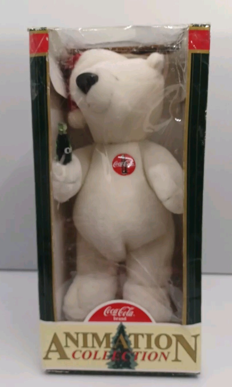 1999 Coca-Cola Animation Collection White Polar Bear On Skates In Original Box