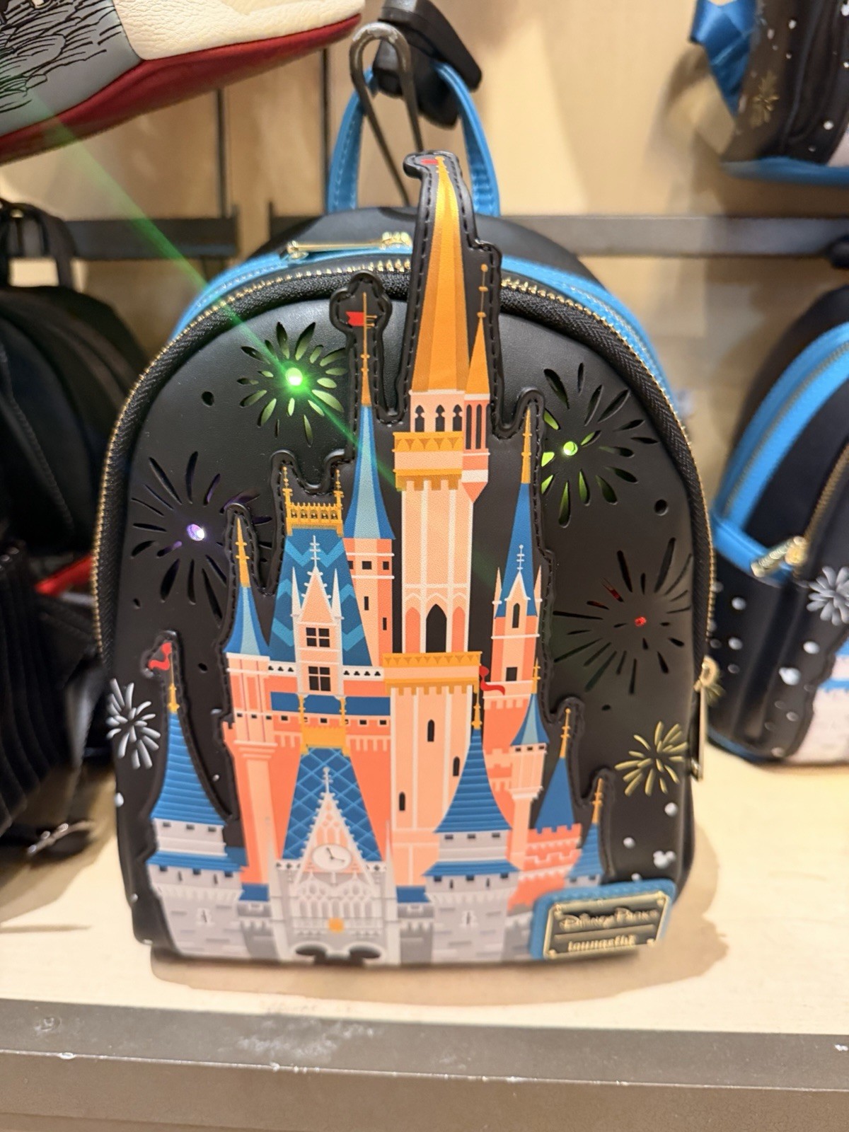 2026 Disney Parks Cinderella Castle Light Up Loungefly Mini Backpack Fireworks