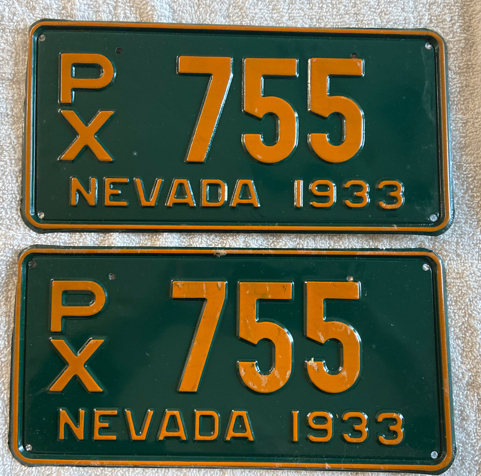 Excellent Pair Of 1933 Nevada License Plates See My Other Plates