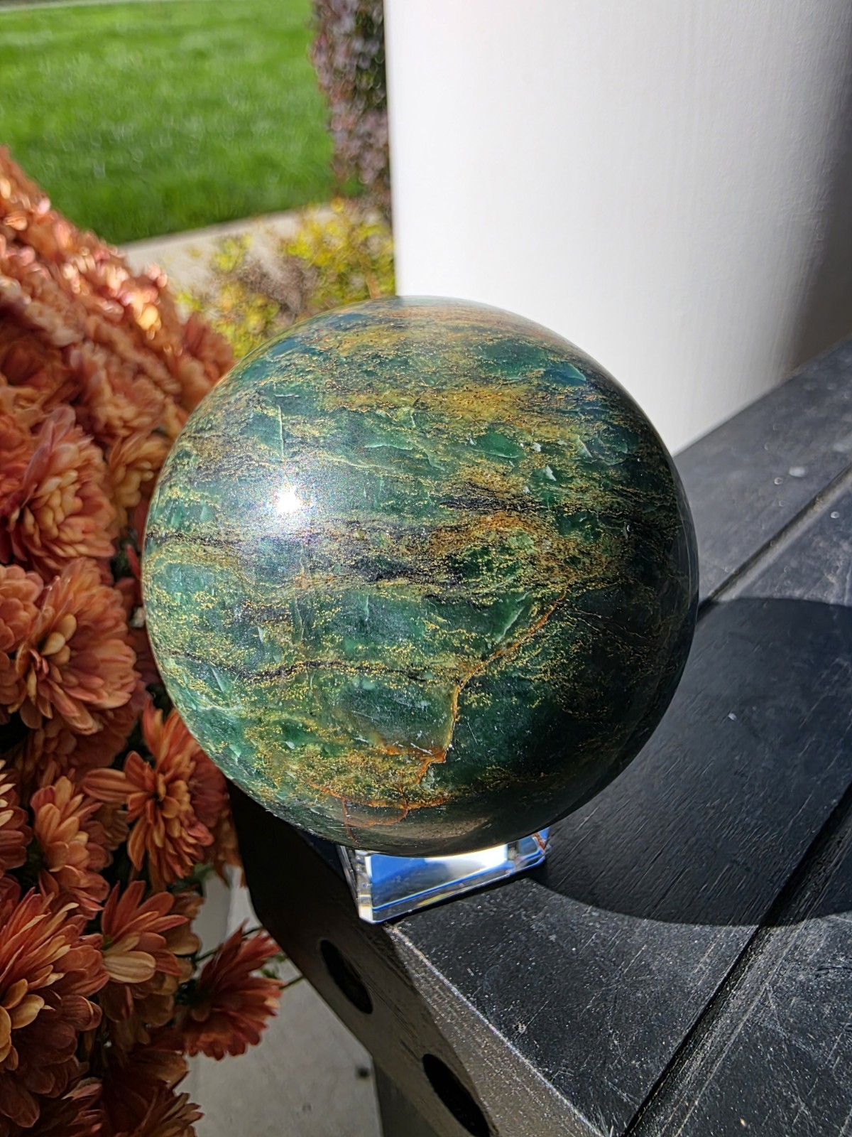 Green Emerald Jasper Sphere Jade Crystal polished 2.6\