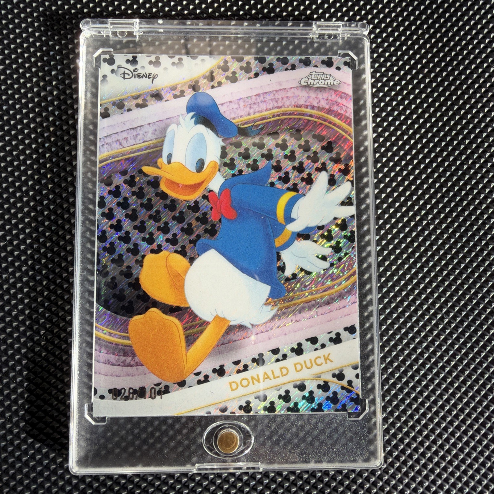 2025 Topps Chrome Disney #34 Donald Duck B&W Mickey Mouse Shimmer /101