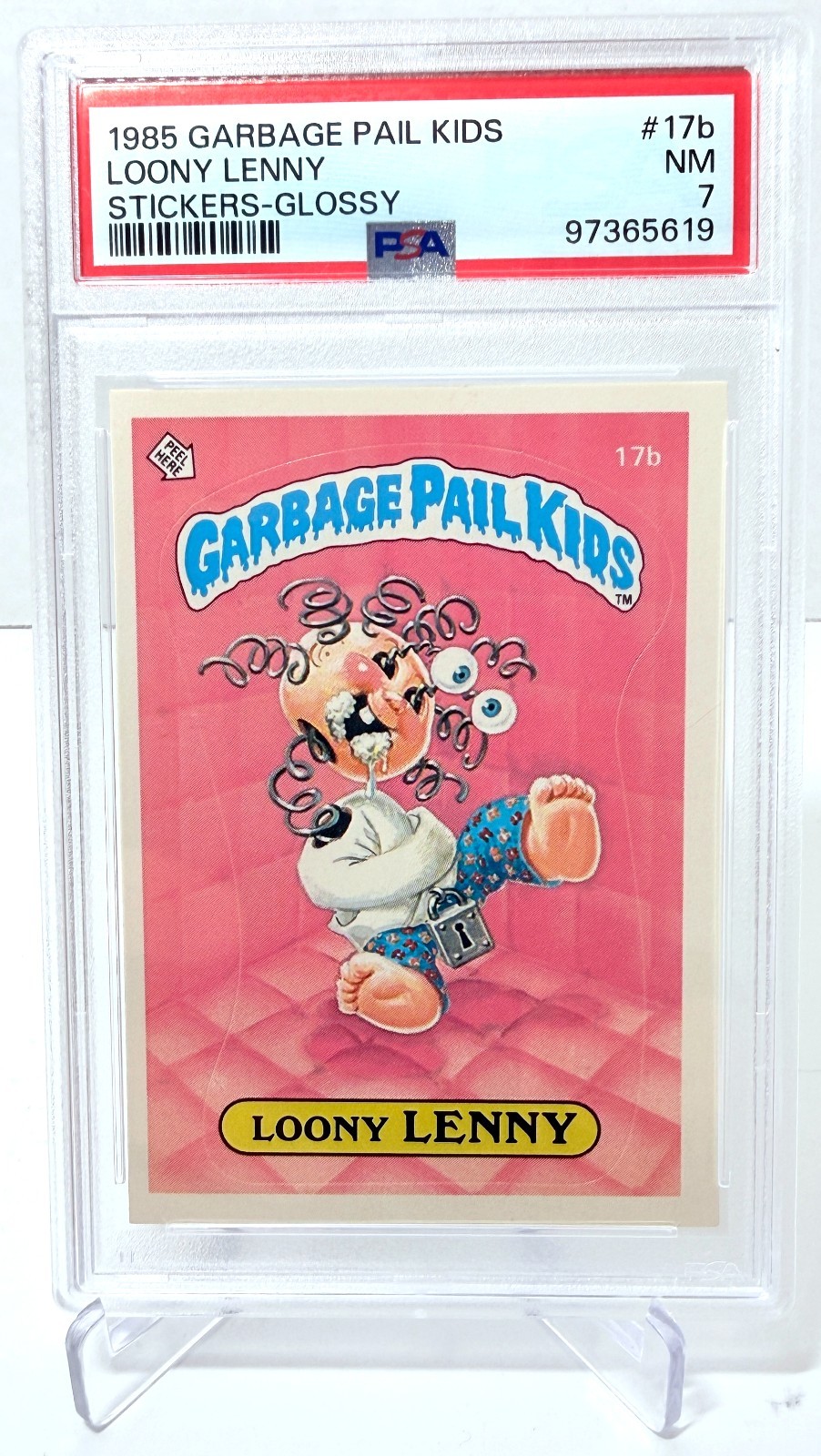 1985 Topps Garbage Pail Kids Series 1 - #17b Loony Lenny - PSA 7 NM
