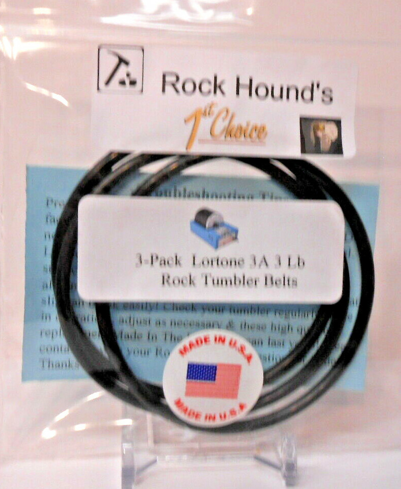Rockhound's 1st Choice USA Rock Tumbler Belt Lortone 3A 3 Lb Replacement (3)Pack