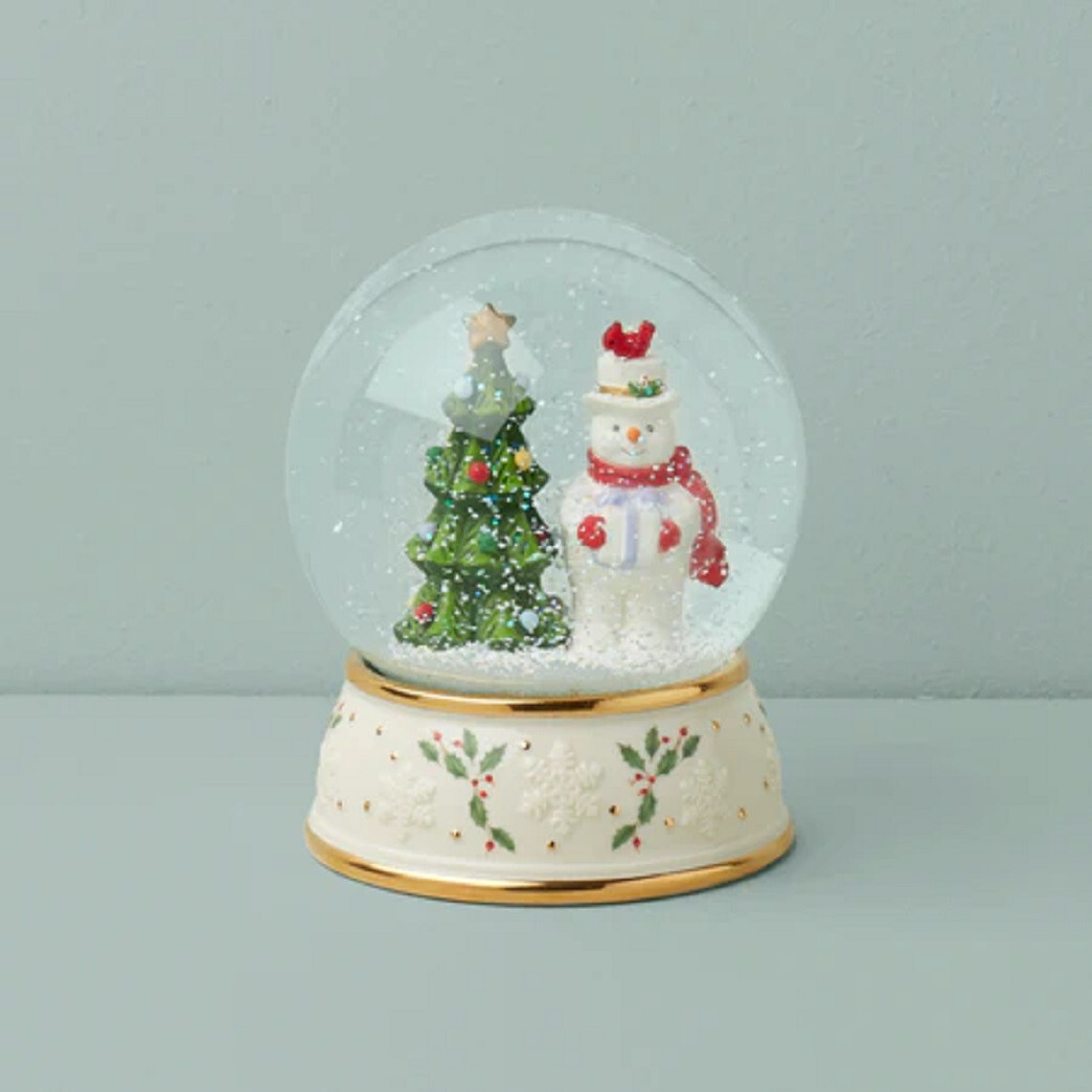 Lenox Holiday China HAPPY HOLLY DAYS Snowglobe  SNOW GLOBE - N/O