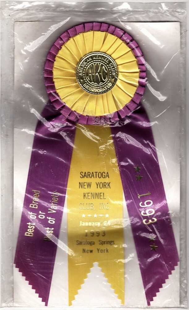 Am. Kennel Club, Saratoga, NY Kennel Club, 1993 Best of Breed or Best of Variety