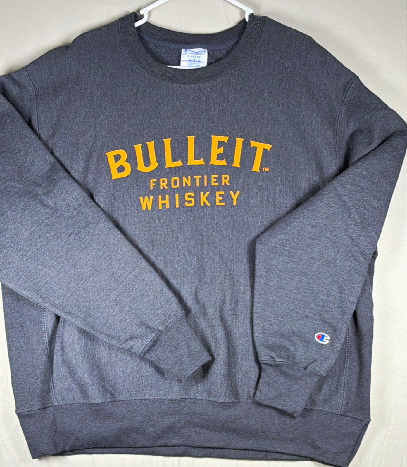 Champion Reverse Weave Bulleit Frontier Whiskey Sweatshirt Mens XL Gray Crewneck