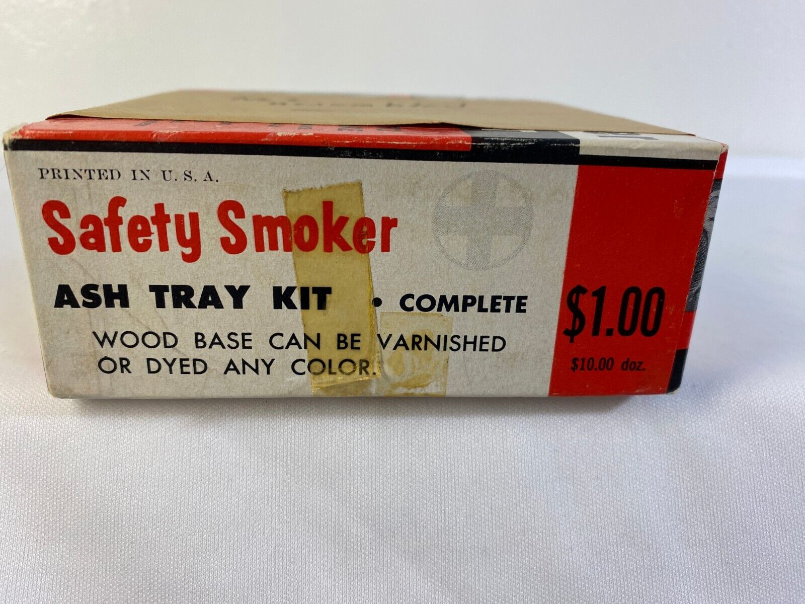Vintage Tandy Leather SAFETY SMOKER No. 806 - Leather Wood BAKELITE Ashtray Kit