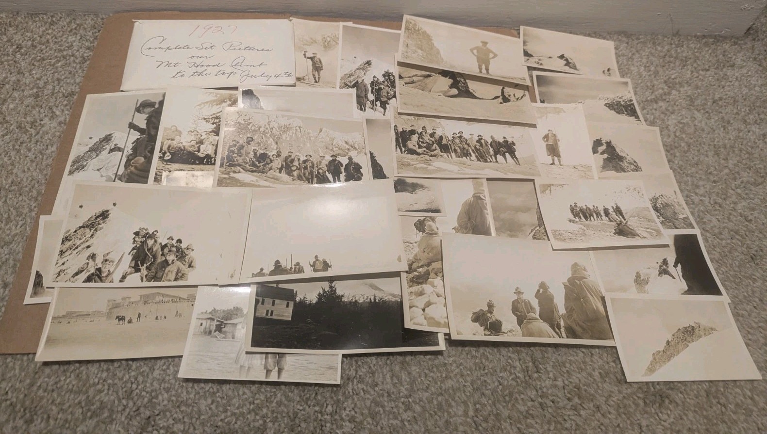 LOT OF 28 July 4th 1927 Mt. Hood Oregon Antique Photographs exploration climbing