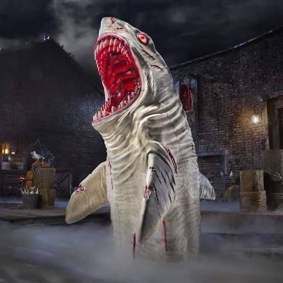 7 Ft Dead Water LED Megalodon Shark Home Depot Halloween LOCAL PICKUP DALLAS