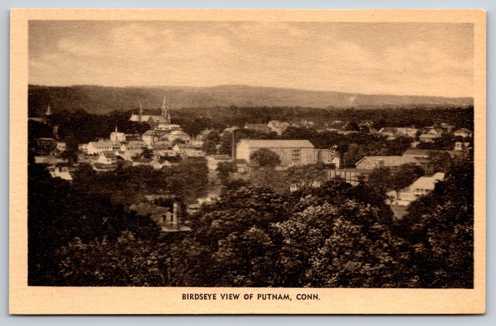 Birdseye View Putnam Connecticut Postcard