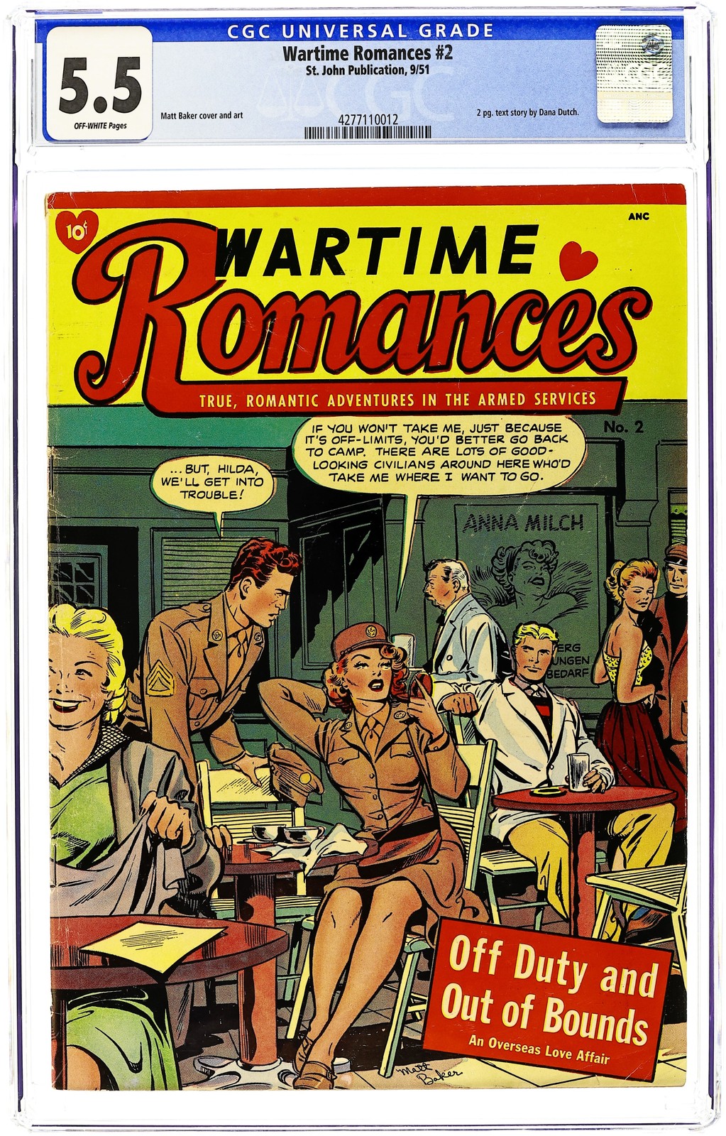 Wartime Romances #2 CGC 5.5 1951 4277110012