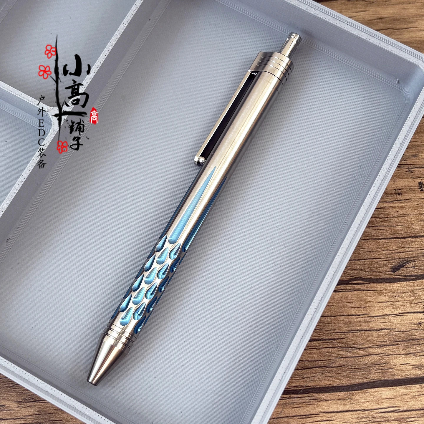 XGEDC Titanium Damascus EDC Tactical Pen Click Gel Pen Business Signature