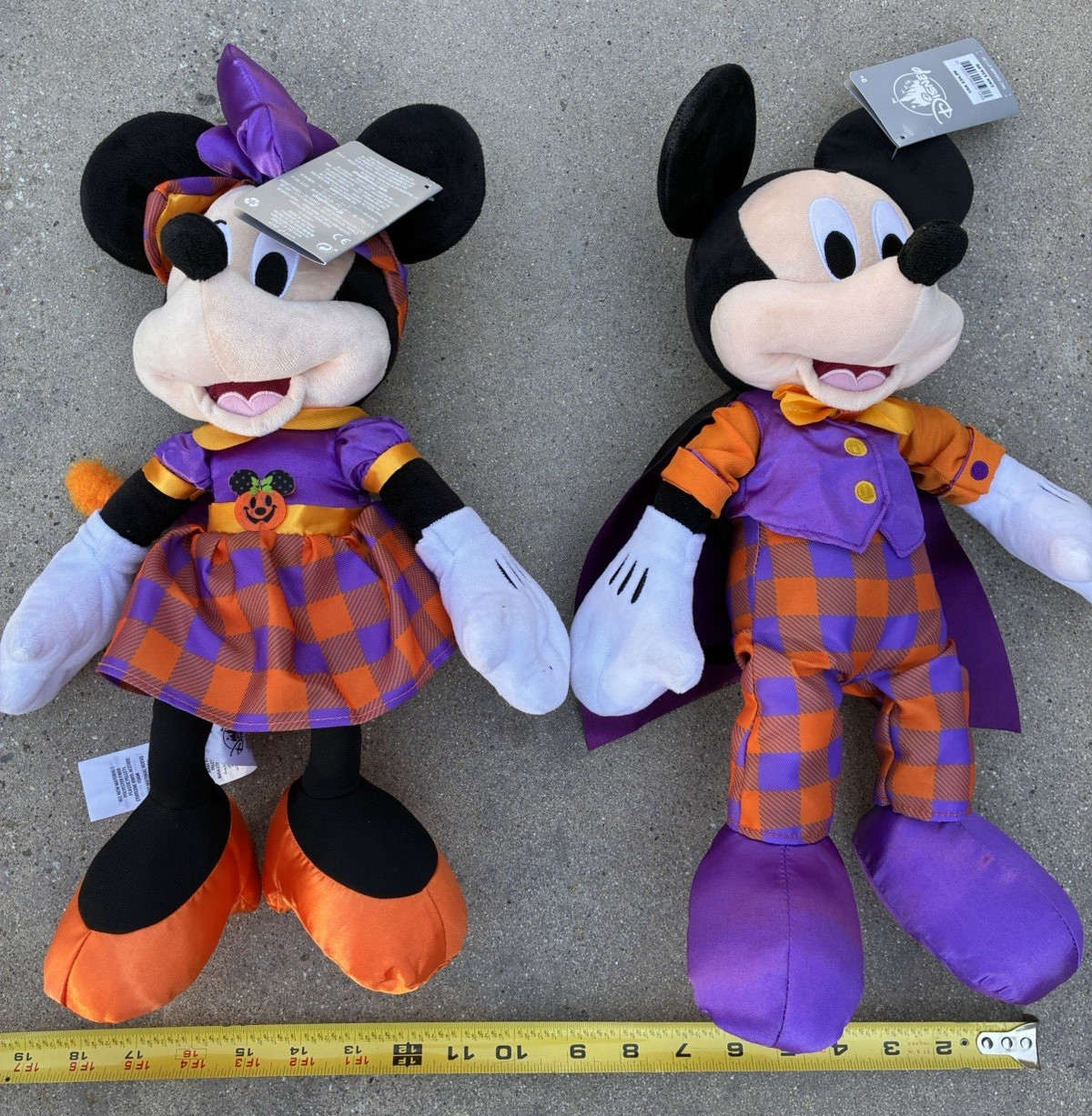 Halloween Disney 2021 Mickey & Minnie Costume Orange Purple Plaid 18\