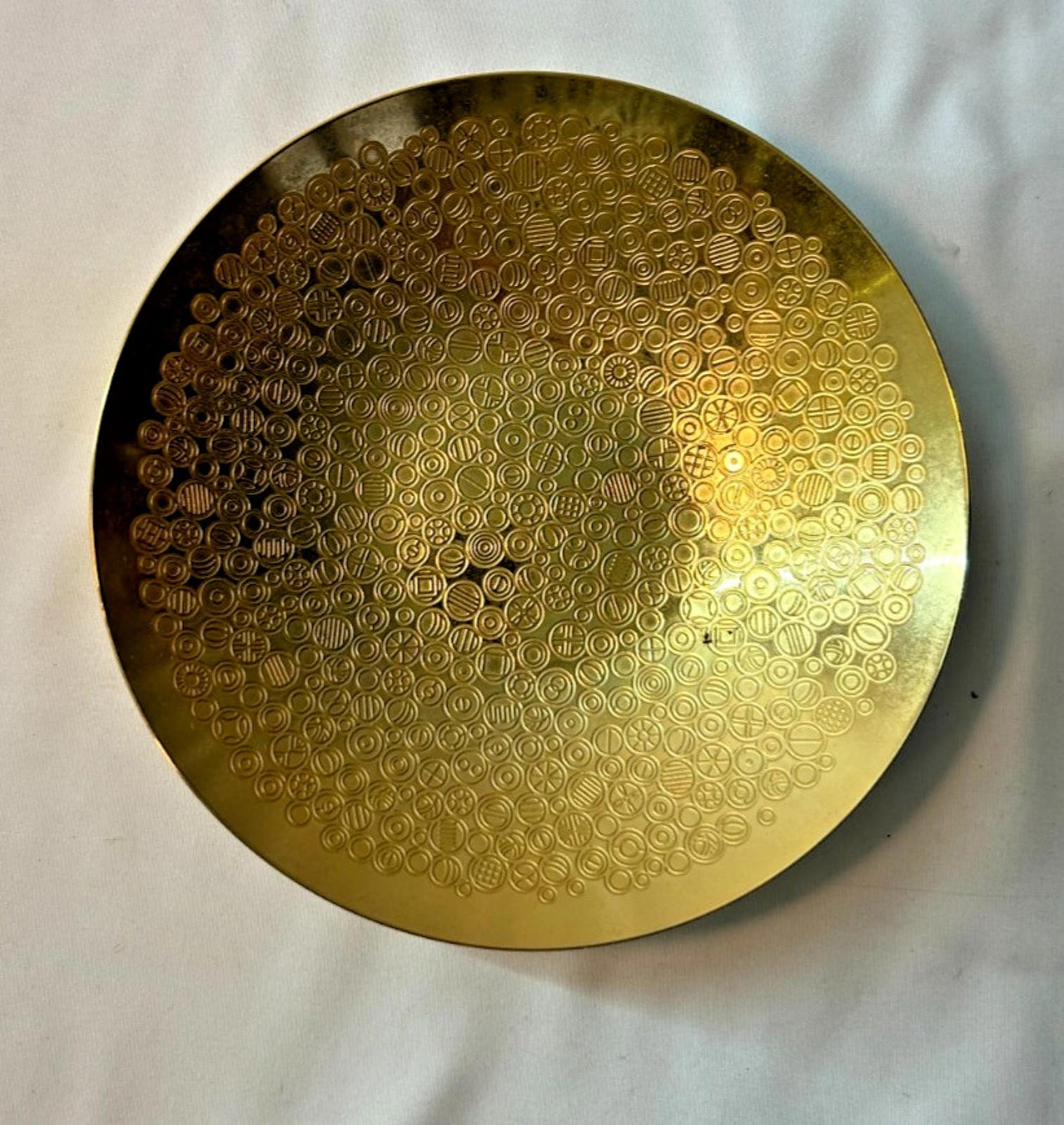 Vintage WMF Ikora 24K Gold Plated Bowl Mid Century Modern German Shallow Dish