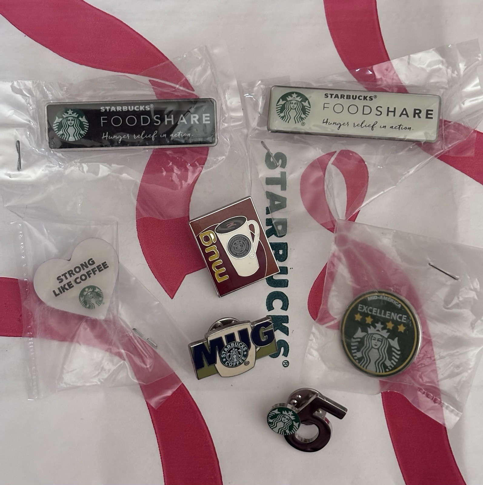 Starbucks Barista Lapel Pins Five-Year Excellence Strong Like Coffee MUG Awards