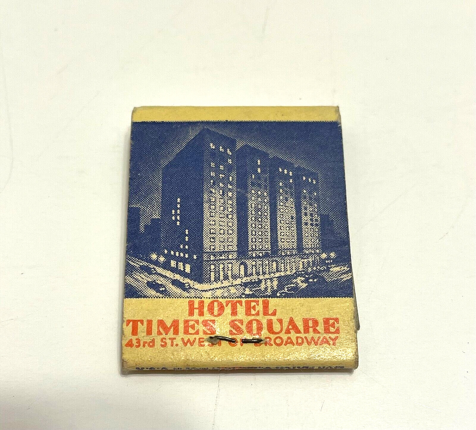 Vintage Matchbook Collectible Ephemera NYC Hotel Times Square Broadway
