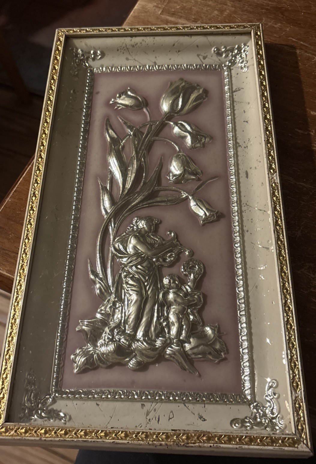 Vintage Four Seasons MetalCraft MCM Wall Art 1950 Shadow Box Style Greek Goddess