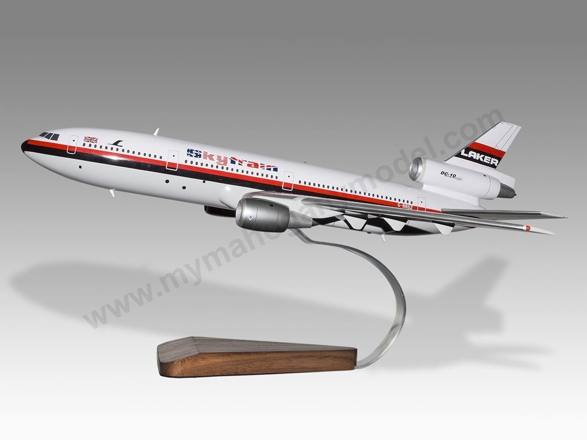 Douglas DC-10-30 Laker Airways Skytrain Desk Wood Airplane New Model Large 1/130