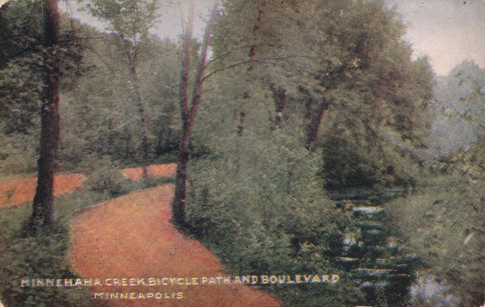 Postcard Minnehaha Creek Bike Path Minneapolis Minnesota
