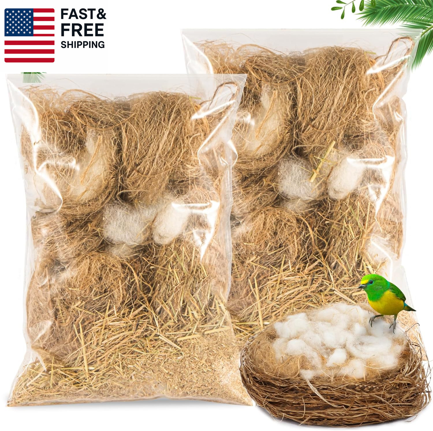Bird Nesting Material - Bird Nest Bedding for Hummingbird Finch