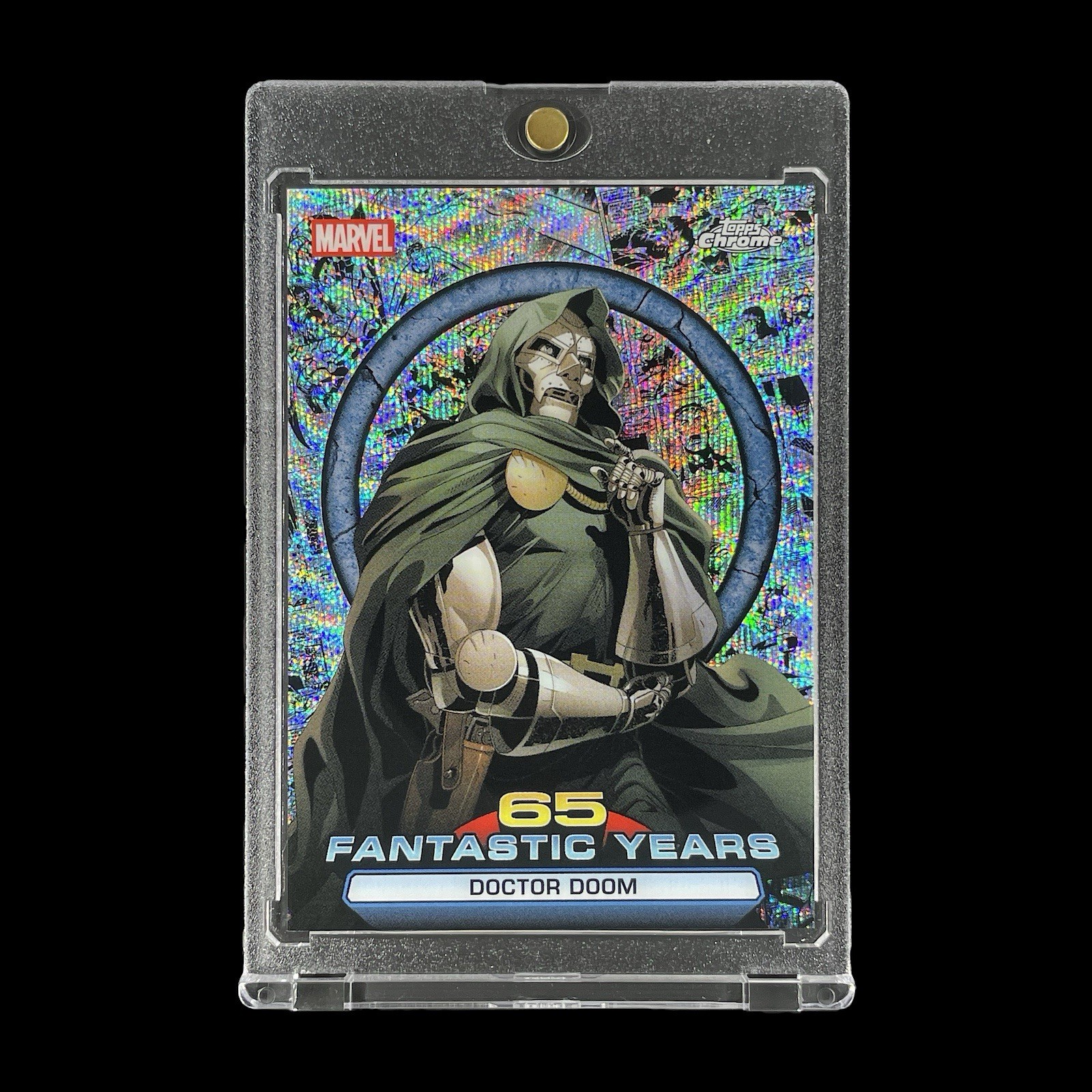 DOCTOR DOOM SILVER WAVE REFRACTOR COMIC HOLO CARD 2026 Topps Chrome - Marvel