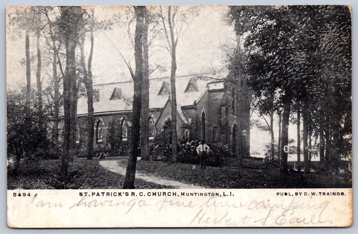 K53/ Huntington Long Island New York Postcard c1910 St Patricks Church 352